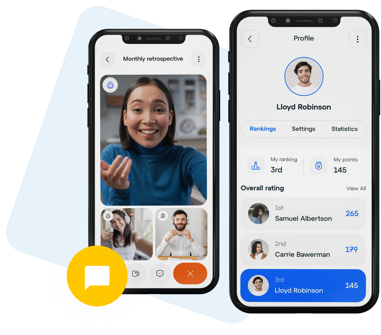 Videollamada entre dos personas